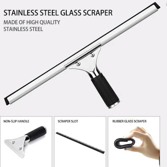 40 cm professionell fönsterskrapa, fönsterputsare, hushållsrengöringsskrapa, rengöringsskrapa för hushållsarbete, med flexibel R-FS-