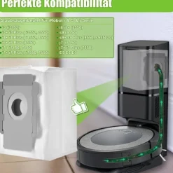 10 Dammsugarpåsar för iRobot Roomba i7, i7+, S9, S9+, i3, i3+, i4, i4+, i6, i6+, i8, i8+, J7, J7+, E5, E6, E7 - Kompatibel med iRobot Clean Base