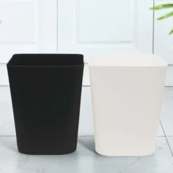 1,6 gallon papperskorg, 2-pack liten soptunna för badrum köksbänk under diskbänk, vit och svart