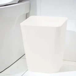 1,6 gallon papperskorg, 2-pack liten soptunna för badrum köksbänk under diskbänk, vit och svart