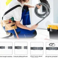 3 m Avloppsslang för Tvättmaskin, Tvättmaskinsslang, Slangförlängning, Universell Avloppsslangförlängningssats för Tvättmaskin och Diskmaskin --FM-