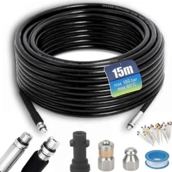 15 m högtryckstvättslang, 15 m Kärcher rörrengöringsslang, 180 bar 60 C, Kärcher ferret-kompatibel med adaptrar för Kärcher K2, K3, K4, K5, K6, K7 a | Fyndiq