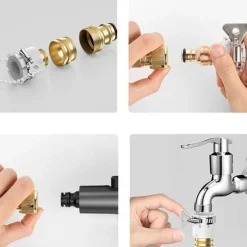15 m Högtryckstvättspistol för biltvätt Aluminiumlegering Slangpistol Korskoppling
