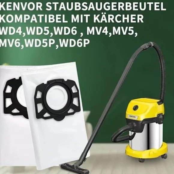 10 påsar för Kärcher WD4 WD5 WD6 MV4 MV5 MV6 dammsugare - FX-