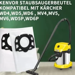 10 påsar för Kärcher WD4 WD5 WD6 MV4 MV5 MV6 dammsugare - FX-