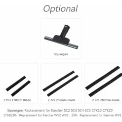 2 st 280 mm Fönstertvätt Ersättningsblad Fönsterrengöringsblad Gummiskrapa Tillbehör Påfyllning Ersättning för Karcher WV2 WV5