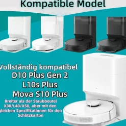 14 st Dammsugarpåsar för Dreame D10 Plus Gen 2 Dammsugartillbehör White