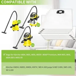 10 st dammsugarpåsar för Karcher dammsugare wd4 wd5 wd6 mv4 mv5 mv6