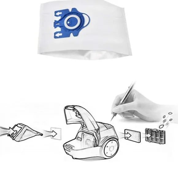 12 st Dammsugarpåsar kompatibla med Gn Airclean 3d Efficiency dammpåsar Ersättning Gn dammsugarpåse Par_tfrf