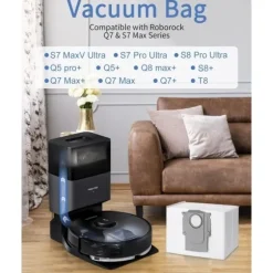10 st dammsugarpåsar tillbehör för Xiaomi Roborock S8+/S8 Pro Ultra S7 MaxV Ultra/S7 Pro Ultra/Q7 robotdammsugare{sl}