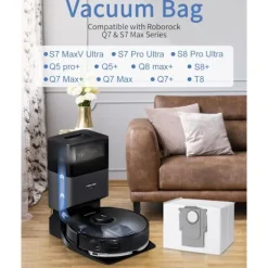 10 st dammsugarpåsar tillbehör till Xiaomi Roborock S8+/S8 Pro Ultra S7 MaxV Ultra/S7 Pro Ultra/Q7 robotdammsugare