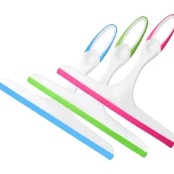 3 st Duschskrapa för badrumsglas, speglar och bilfönster, tjock plast och silikonblad [JUN]