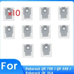 10 st Ersättningsdelar Dammpåse för Roborock QV 35A / QR 598 / QR 798 Robotdammsugare Tillbehör