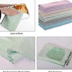 10 st Fiskfjäll Mikrofiberdukar Polerduk Luddfritt Absorberande Mikrofiberduk 30cm X 40cm (slumpmässig färg)