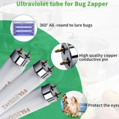 2 st Fsl T5 8w Fly Killer Ersättningslampor Uv-rör För 8 W Fly Insect Killer / Bug Zapper