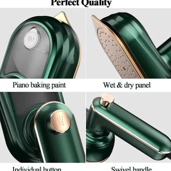 1 st Mini Steam Iron - Portable Ironing Machine 20s Quick Heating Ceramic Soleplate, Wet Ironing for Home and Travel
