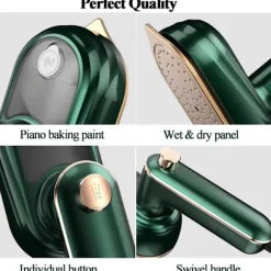 1 st Mini Steam Iron - Portable Ironing Machine 20s Quick Heating Ceramic Soleplate, Wet Ironing for Home and Travel
