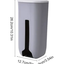 2 st Plastpåse Dispenser, Plastpåsehållare, Väggmonterad Plastpåseorganisatör, Soppåse Dispenser kompatibel Kök（Grå,26.2*12.7*9cm）