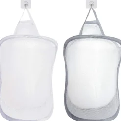 2 st Pop Up Tvättkorg Fällbar Tvättpåse Hängande Leksaksförvaring Organizer med Handtag