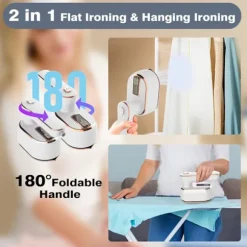 1 st Resestrykjärn, 1000W Vikbar Handhållen Mini Ångstrykjärn, 180° Roterande Handtag Strykjärn White