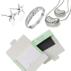 10 st Silver Polishing Cleaning Cloth Håller Smycken Rena Och Blanka Gröna