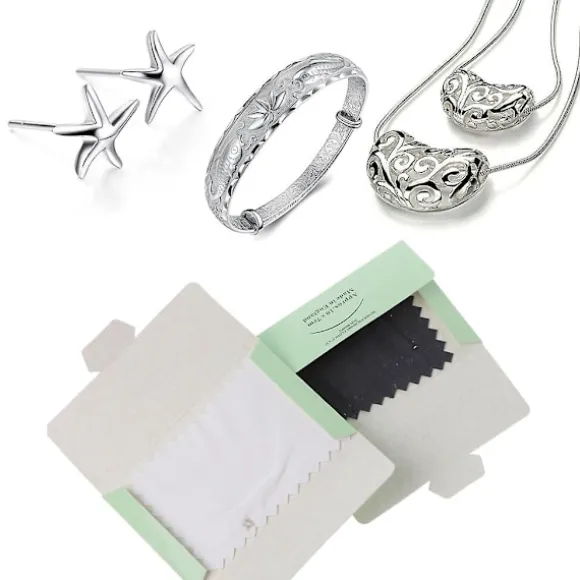 10 st Silver Polishing Cleaning Cloth Håller Smycken Rena Och Blanka Gröna