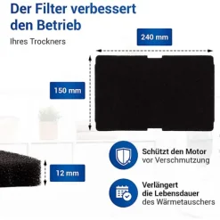 10 st torkfilter för torktumlare ersättning för Beko 2964840100, luddfilter för torktumlare Beko DE8635rx DS7512pa torktumlare db black
