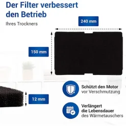 10 st Torkfilter för torktumlare, ersättning för Beko 2964840100, luddfilter för torktumlare Beko DE8635rx DS7512pa