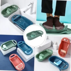 1 st tvättbräda - Handtvätt Rengöring Bräda Diskho Mini Bärbar Tvättmaskin Sock Tvättbräda Pp Djur Barn Underkläder green