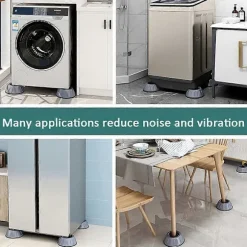 4 st Tvättmaskin Stödmattor Anti-Vibrationsben Stopp Fotplatta Fötter