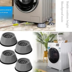 4 st Tvättmaskin Stötdämpande Matta Anti-Vibrations Ben Stopp Fot Pad Fötter Pads [DB]