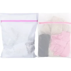 2 st Tvättnät för Tvättmaskin, Rese-tvättpåse Set för Torktumlare, Hållbara Tvättnät för Fintvätt, BH:ar, Underkläder, Portabel M 40cmx50cm
