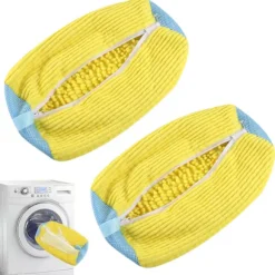 2 st Tvättskopåsar för Tvättmaskin och Torktumlare, Återanvändbar Skopåse för Rengöring_qcx yellow