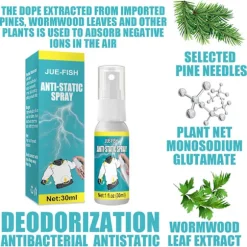1 stycke 30ml antistatisk spray för hushåll, antistatisk spray för kläder