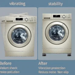 4 stycken antivibrationsgummifötter för tvättmaskin och torktumlare, vibrationsdämpare för tvättmaskin