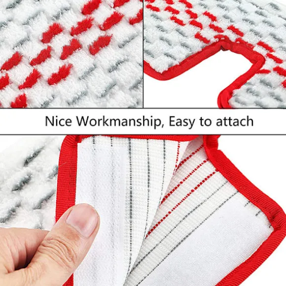 2 stycken för att passa O-ceder mopphuvud röd Mikrofiber roterande ersättningsmoppduk