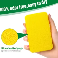 10 stycken Silikon Disksvampar Silikon Skrubbsvamp Återanvändbar Köks Skrubb Rengöringssvamp Mjuk Disksvamp för Diskar Frukt Grönsaker