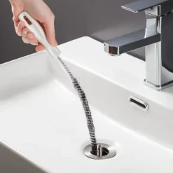 2 stycken tvättborste för rengöring av avlopp Flexibel avloppshårfångare Borste för täppning av täppa till tvättställ (2 stycken)