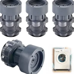 4 stycken tvättmaskins anti-vibrationsmattor, justerbara tvättmaskins anti-vibrationsdynor, anti-vibrationsfötter för tvättmaskin