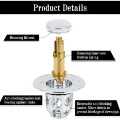 2 Stycken Universal Handfatspropp (Silver), Pop Up Diskho Propp Anti, ZQKLA