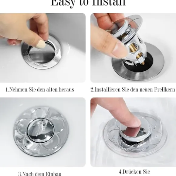 2 Stycken Universal Handfatspropp (Silver), Pop Up Diskho Propp Anti, ZQKLA