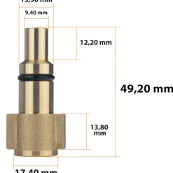 Adapter Bayonet för Hogtryckstvätt – Mässing | 1/4" Invändig Gänga | Kompatibel med Lavor Vertigo, Parkside PHD