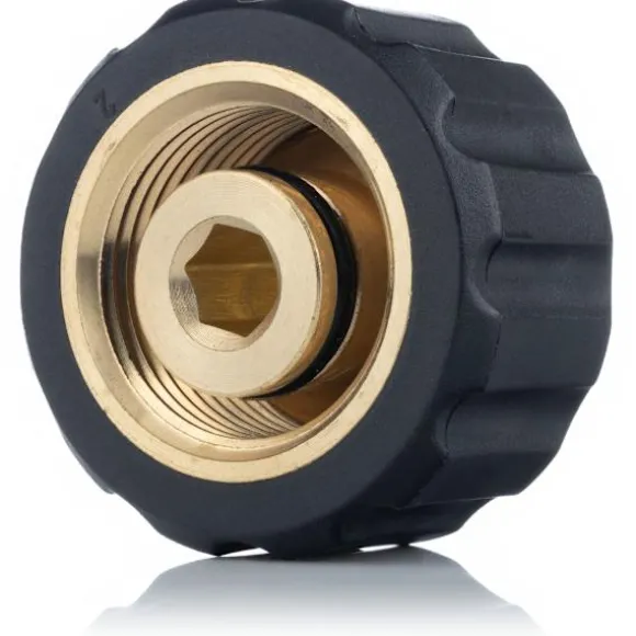 Adapter M22 till 1/4" för Högtryckstvätt – för Anslutning av Tillbehör | Invändig Gänga M22X1,5 och 1/4" | Kompatibel med Kärcher HD HDS