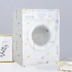 Automatiskt Tvättmaskinskydd Premium PEVA Tvättmaskinsfodral Vattentätt Dammtätt Tvättmaskinsskydd för Hemmet (60x55x82cm)