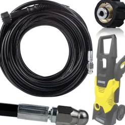 Avloppsrensarslang 40M M22 med Adapter – Högt Tryck | Flexibel | Kompatibel med Karcher K2, K4, HD