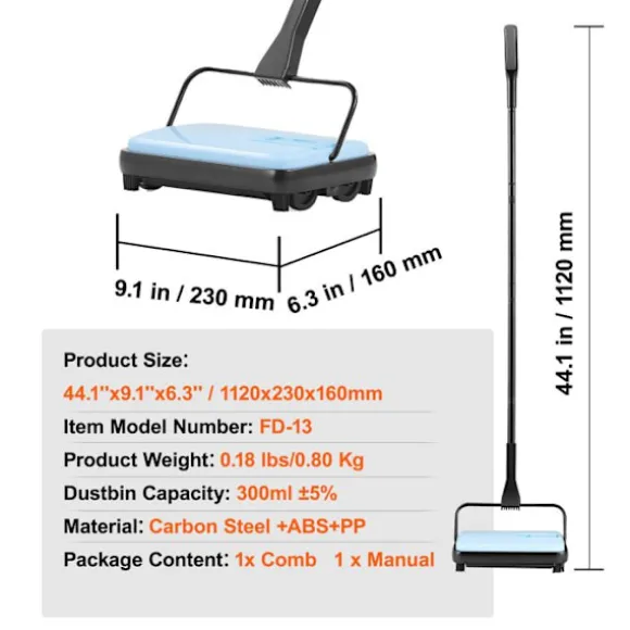Balanseringsmaskin-Duoku-med Sweep Bredd av 170 mm-Designad för Golv och Mattor-Utrustad med en Dammsamlare
