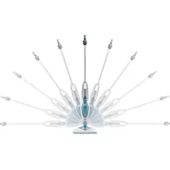 BLACK & DECKER FSM1630-QS - Delta huvud ångmopp - 1600 W - 4 tillbehör - Vit / Blå Vit, blå, grå