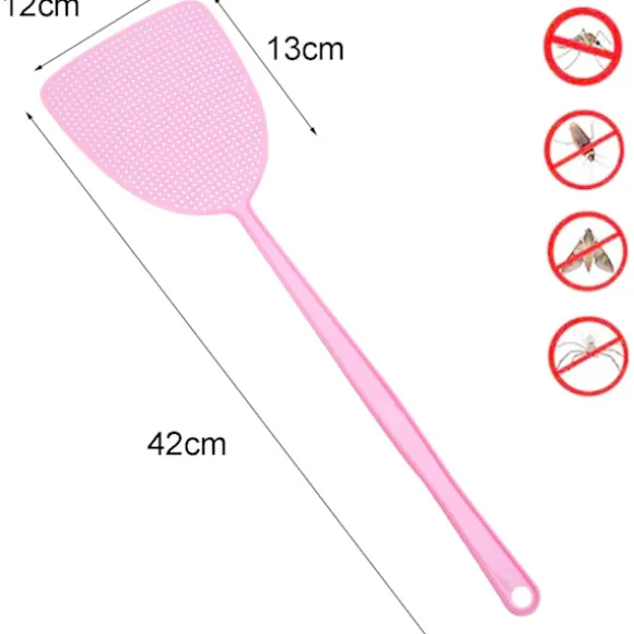 (Blå+Grön+Rosa) Flugsmälla, 3 Enheter Manuell Skadedjursbekämpning, Flexibel Flugsmälla, Hållbart 42cm Handtag, Kökshjälp