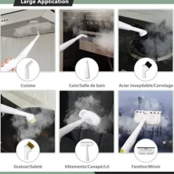 Bärbar Handhållere Steam Cleaner 1000W COSTWAY Sängbuggar - 300ml Tank 10 Tillbehör Temperatur 95°C 3 Bar Vit+Grön Vit+grön
