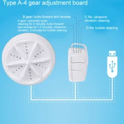 Bärbar tvättmaskin Mini Turbo USB driven Tar bort smutstvättmaskin Tvättmaskin för resor hem USB Plug Type B